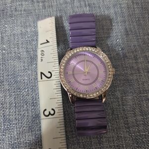 Purple Quartz Watch with Crystal Accents
